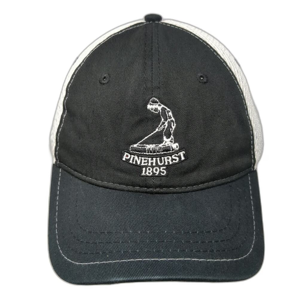 Pukka Baseball Cap Black One Size Pinehurst 1895 Golf Mesh Back Strapback Hat